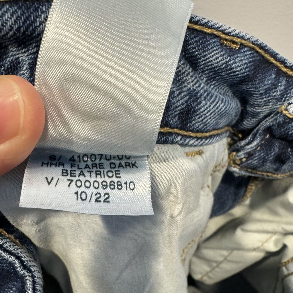 Old Navy High Rise Flare Jeans Medium Blue Wash Stretch 70s Retro Women sz 6 - Picture 5 of 9